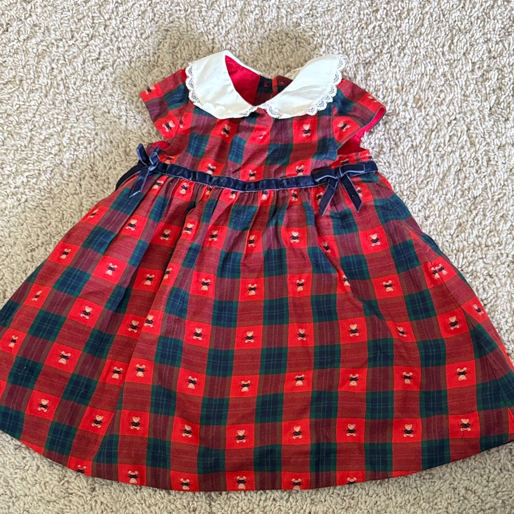 Janie and Jack Red Plaid Formal Dress